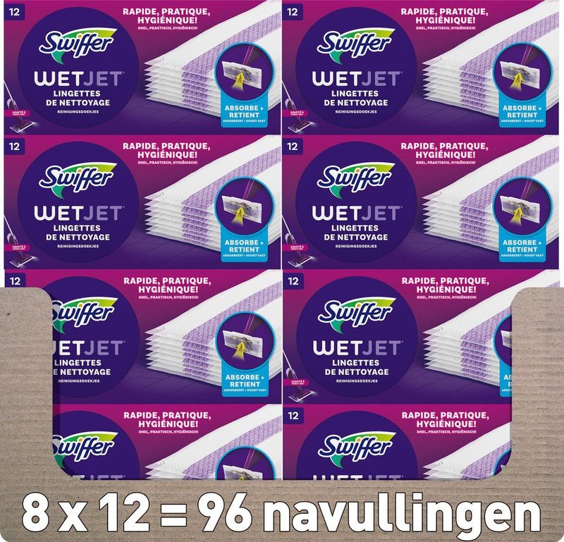 Swiffer WetJet Navullingen - 8 x 12 Reinigingsdoekjes
