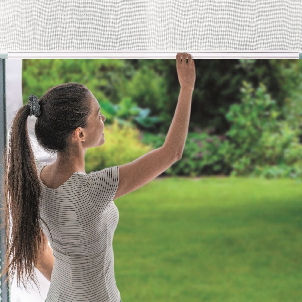 Moustiquaire enroulable pour fenêtre 125x160cm PVC gris