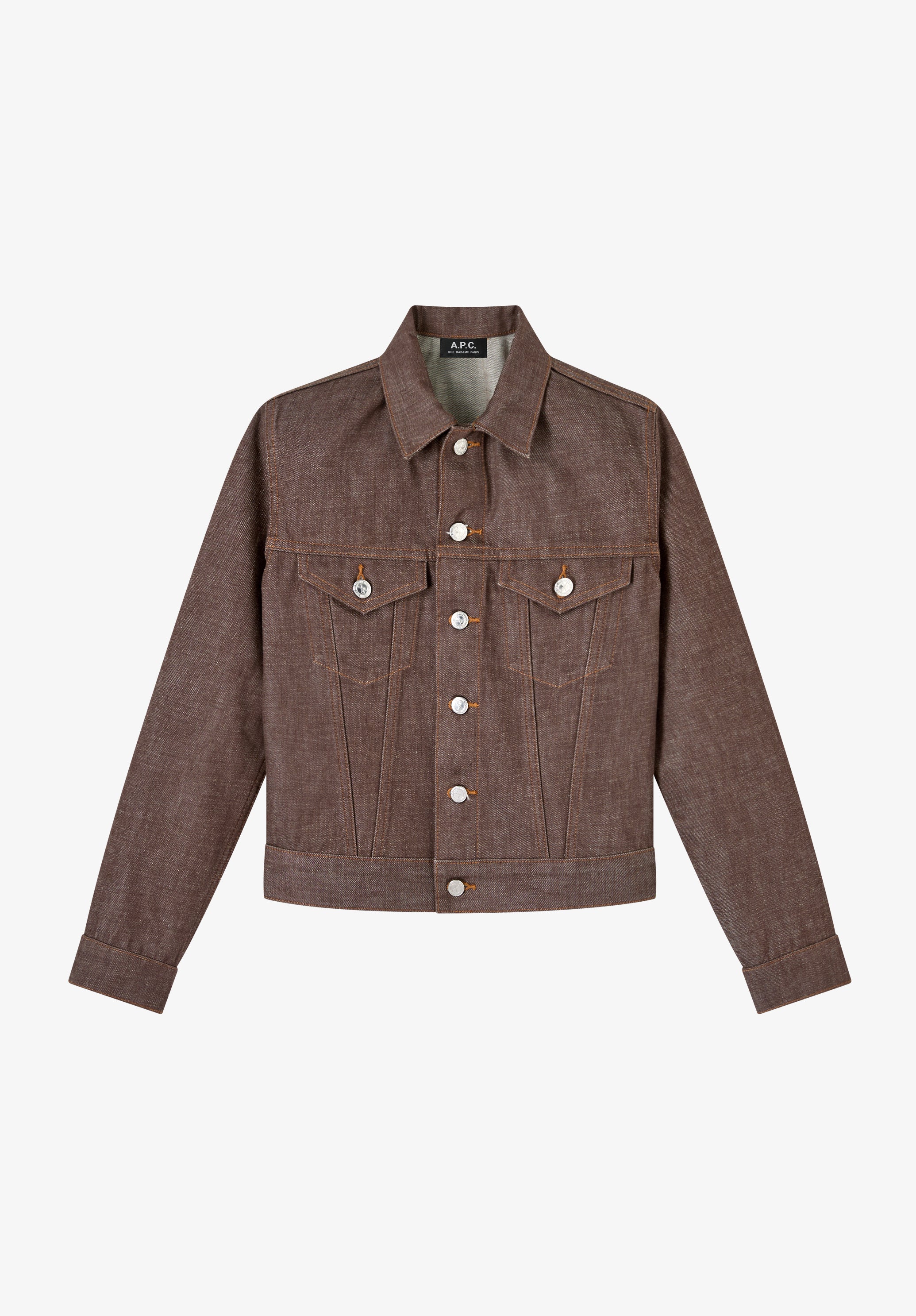 Veste marron foncé en denim japonais - Marron fonce