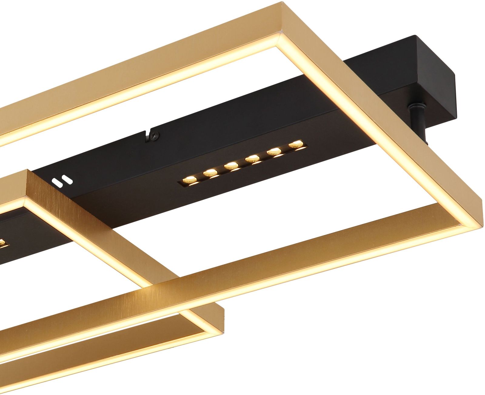 LED-Deckenleuchte - schwarz-goldfarben - Memoryfunktion