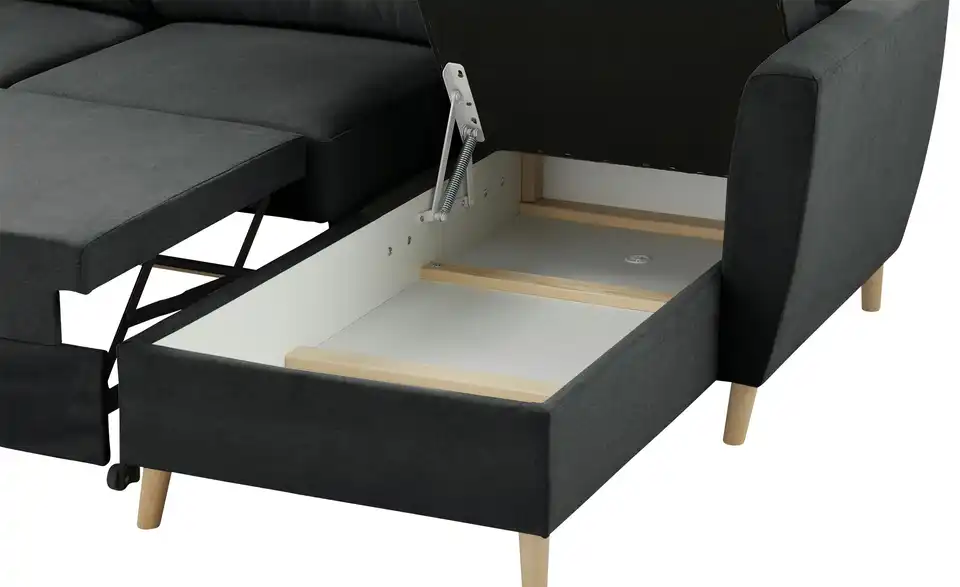 Ecksofa Carla Anthrazit, Dunkelgrau rechts