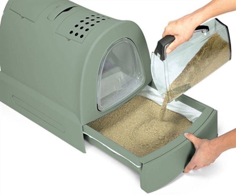 Imac - Kattenbak Zuma Met Schuiflade Groen