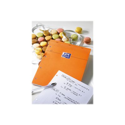 Oxford - Bloc notes - A4 + - 160 pages - petits carreaux - 80G - perforé - orange