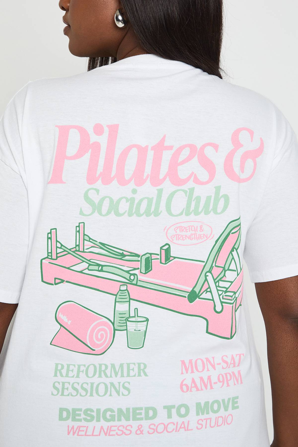boohoo T-shirt Grande Taille Pilates Social Club