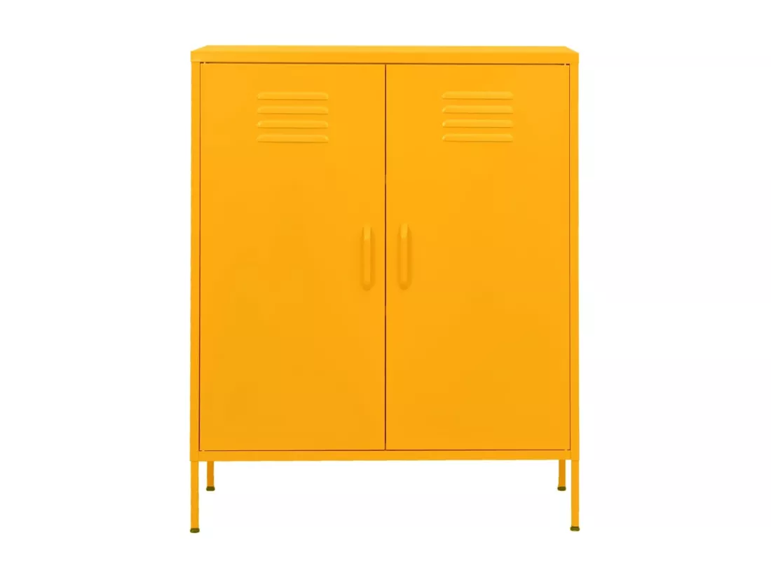 Armoire de rangement Jaune moutarde 80x35x101,5 cm Acier