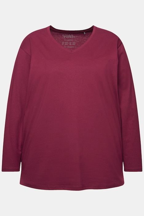 Shirt, V-Ausschnitt, Relaxed, Langarm