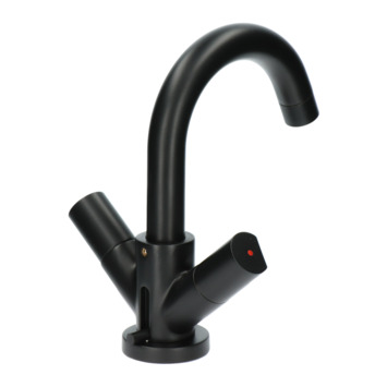 Aqualino Fortore 2-knops wastafelkraan met waste Zwart