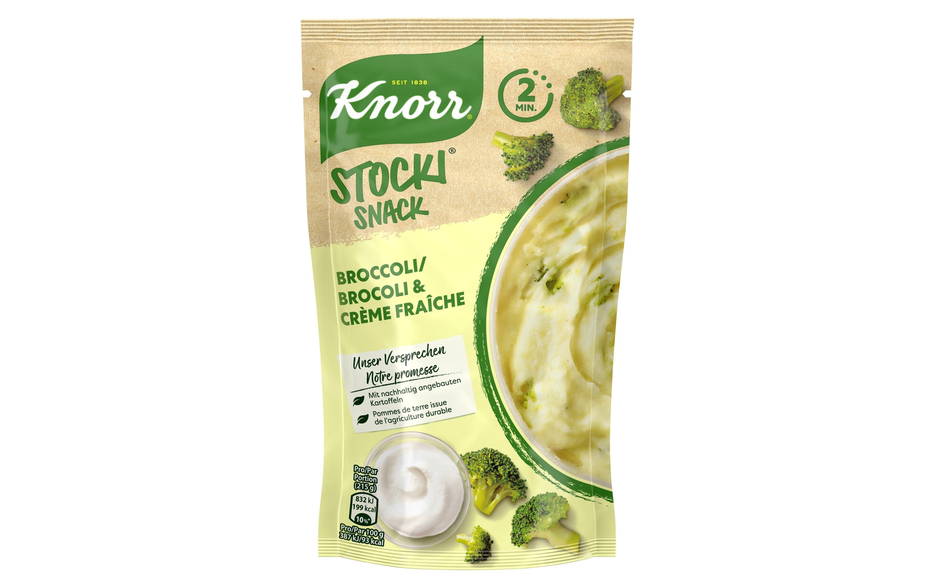 Stocki Snack mit Broccoli und Crème fraîche 45 gKartoffelstock mit Broccoli und Crème Fraîche