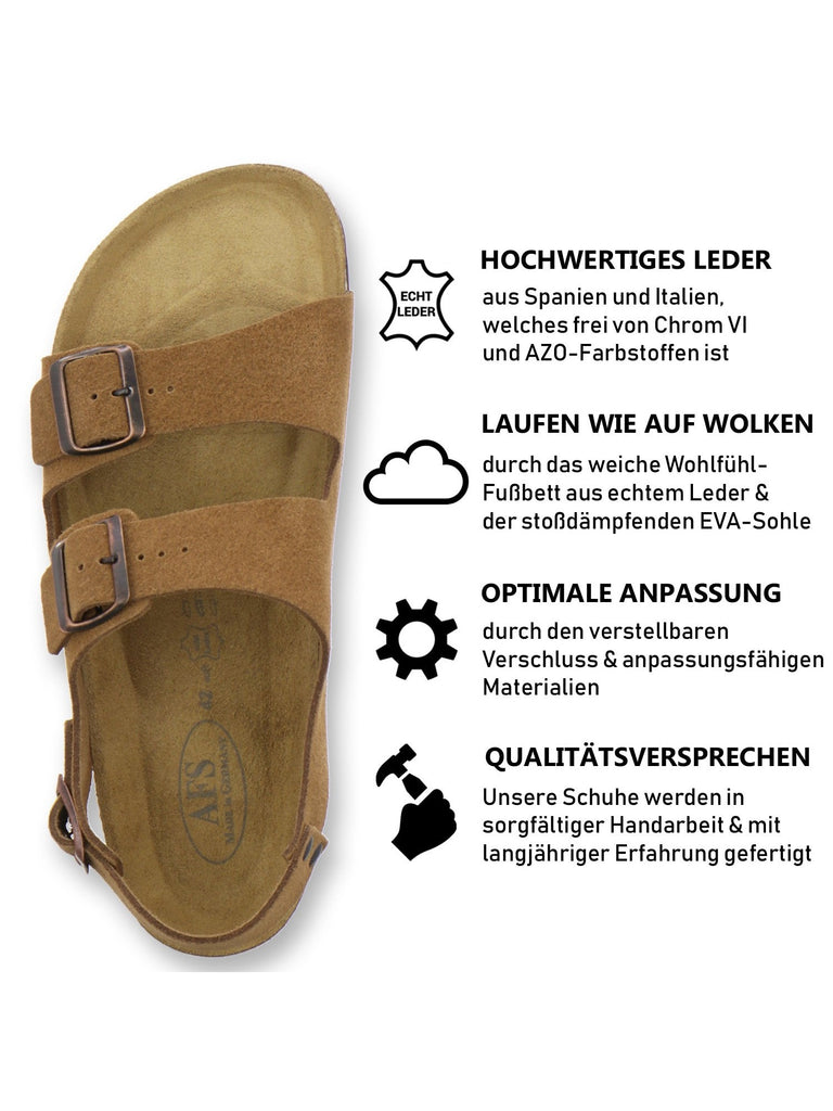 Sandalen Herren Leder cognac