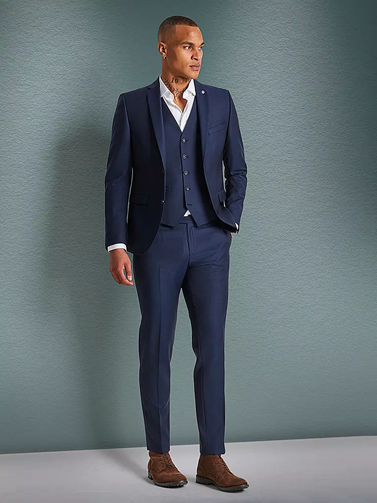 CG - CLUB OF GENTS Anzugweste Birdsey blau