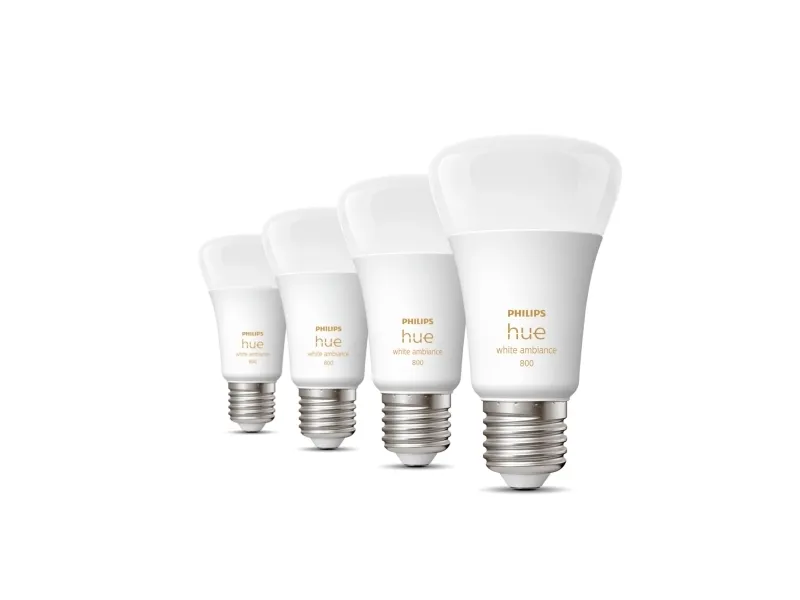 Philips Hue White Ambiance - E27 pærer - 4-pak
