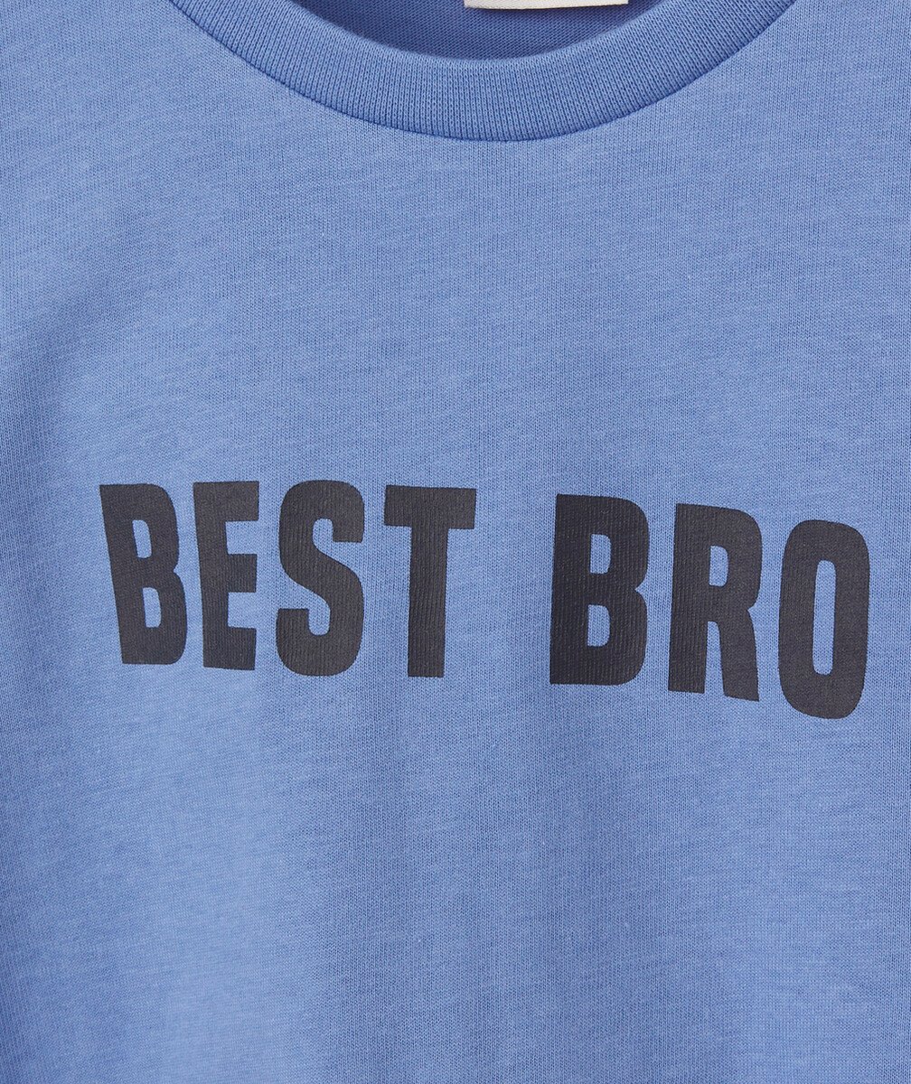 LE T-SHIRT BLEU AVEC MESSAGE EN COTON BIOLOGIQUE