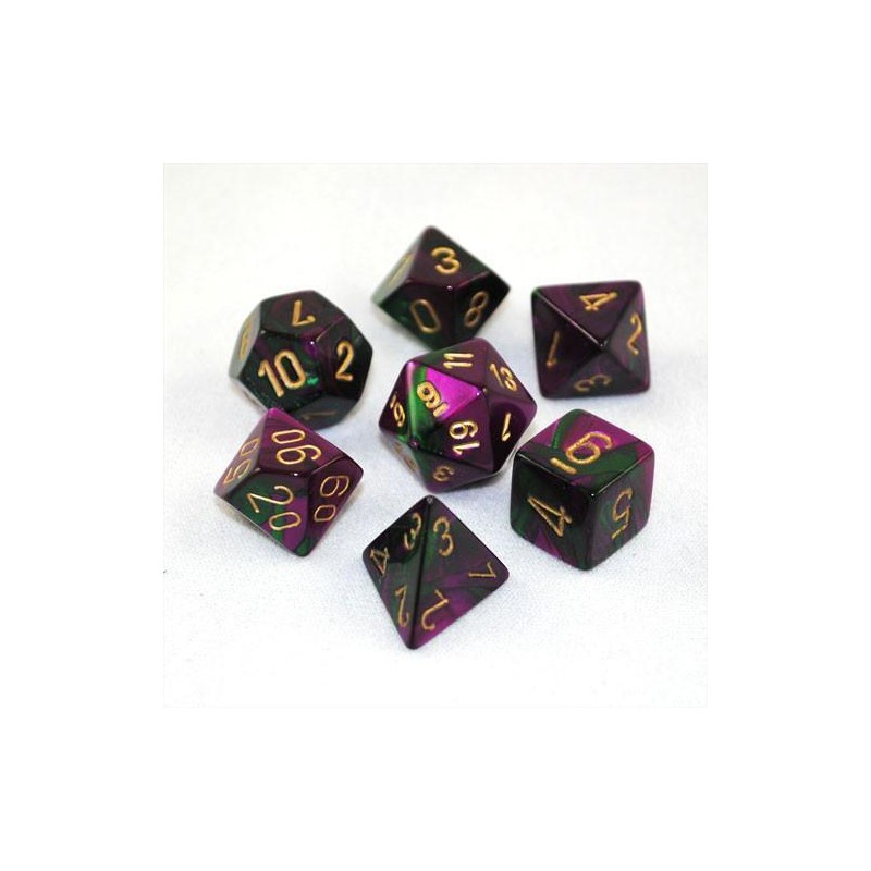 7 dés * gemini * VERT & VIOLET