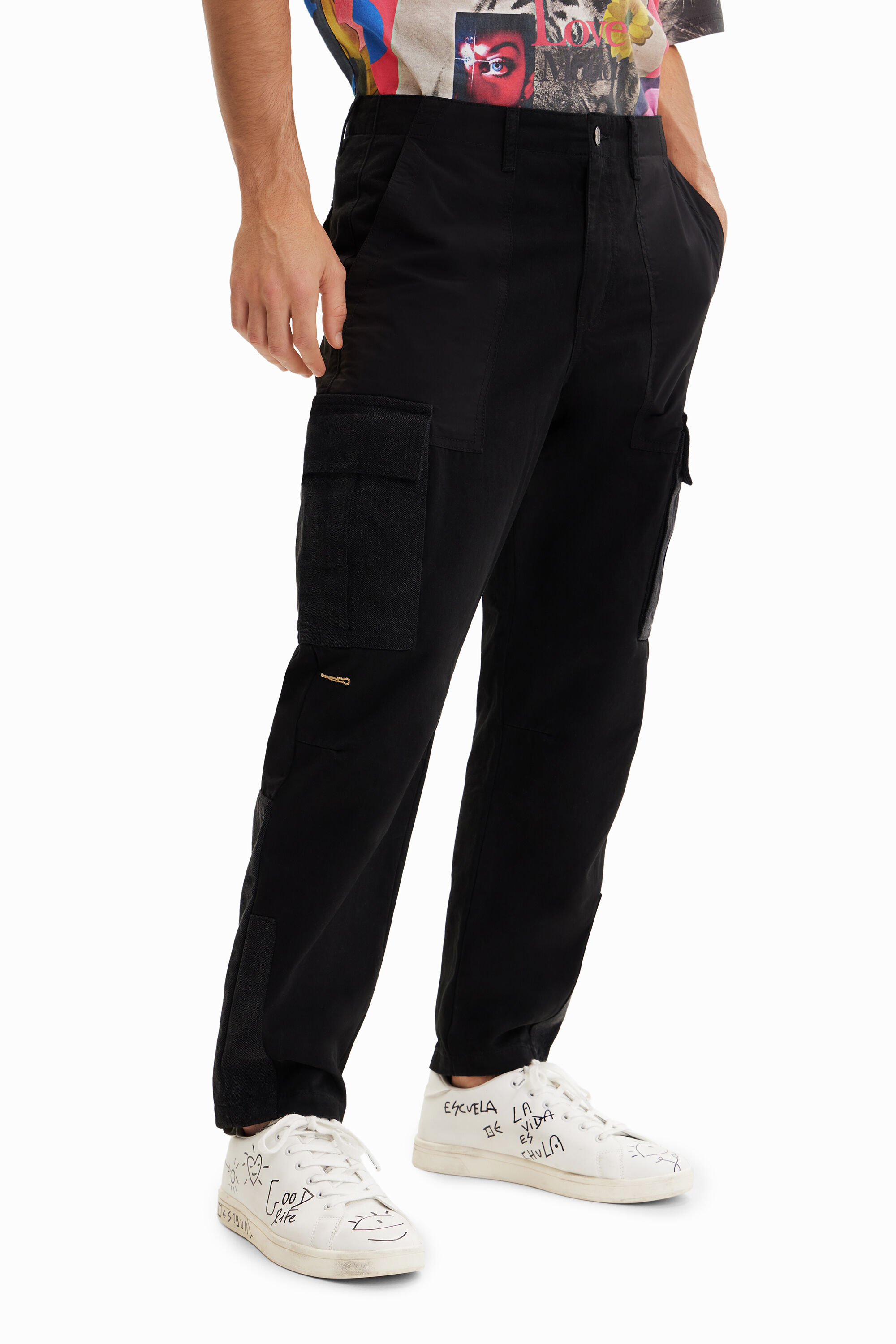 Pantalon cargo patchwork