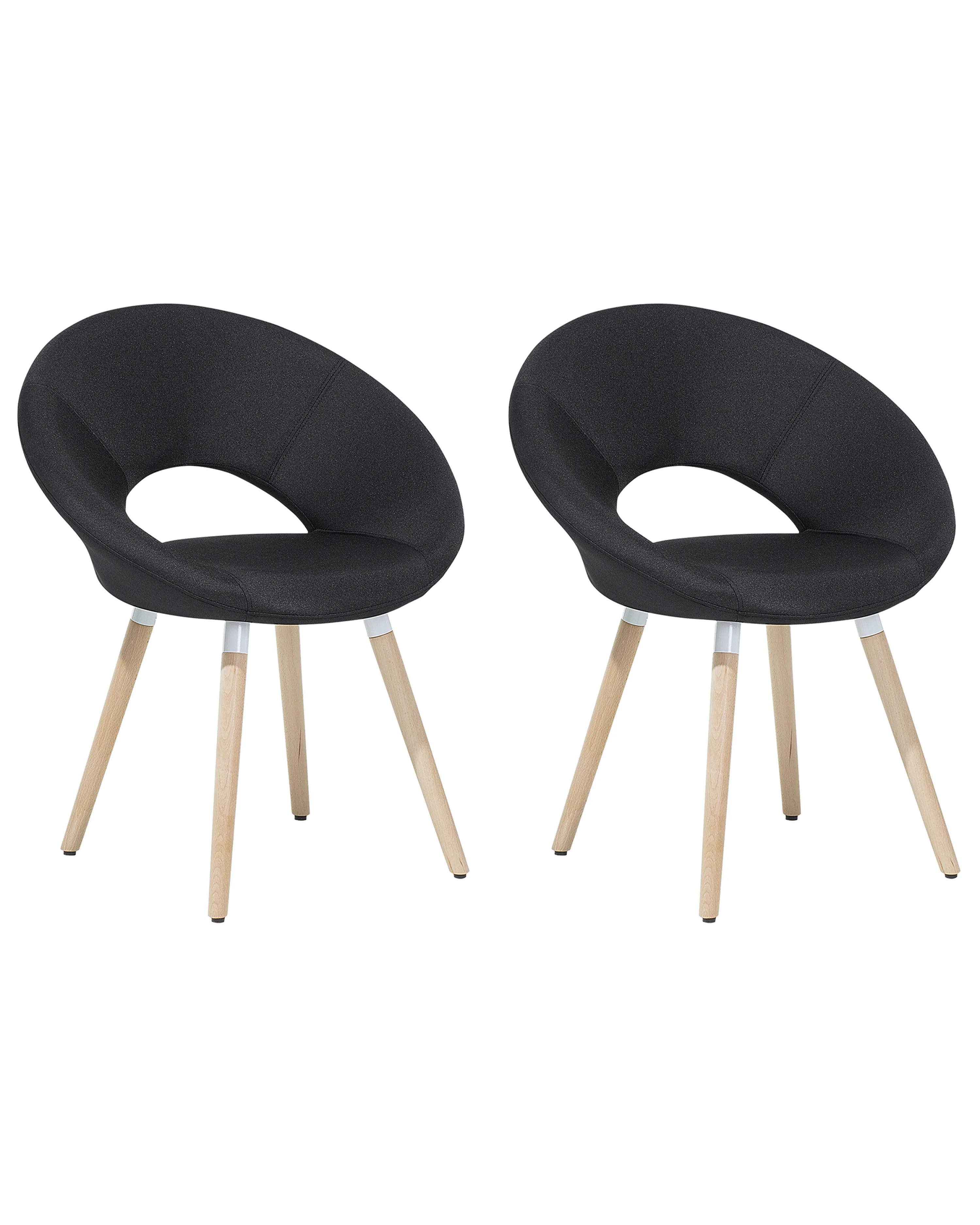 Set van 2 eetkamerstoelen ROSLYN Stof Zwart