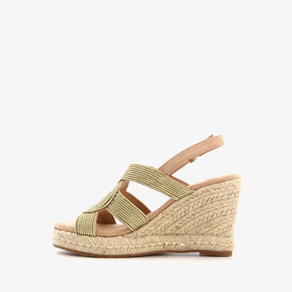 Blue Box dames espadrilles met sleehak goud