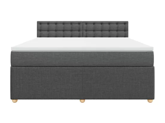 Sommier à lattes de lit avec matelas Gris foncé 180x200cm Tissu