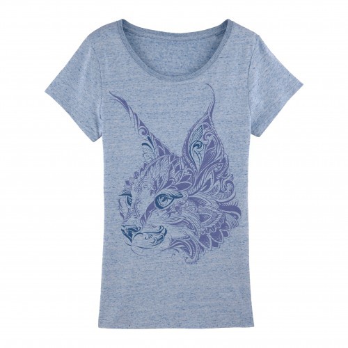 Camiseta feminina Lynx Mandala, azul