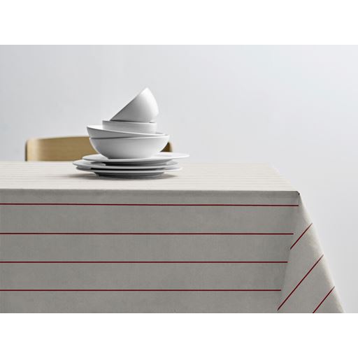 Södahl Line Dug, Off White/Rød, 140x270 cm