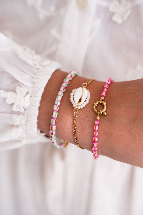 Island groene kralen armband met slotje