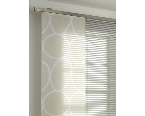 Gordijnroede met binnenrail II Luxor, geborsteld staal, 160 cm, 35 x 14 mm