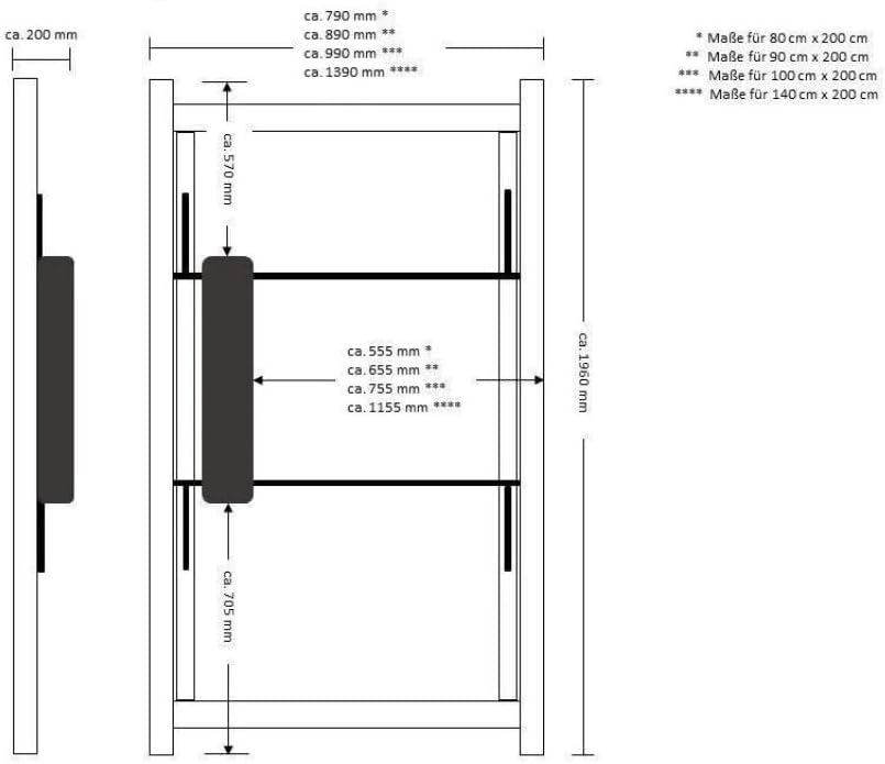 BMM Lattenrost 80x200 cm Fly 2-MOT – elektrisch verstellbar (2-motorig), 7 Zonen, für alle Matratzen, vormontiert, Höhe 7cm, Made in Germany