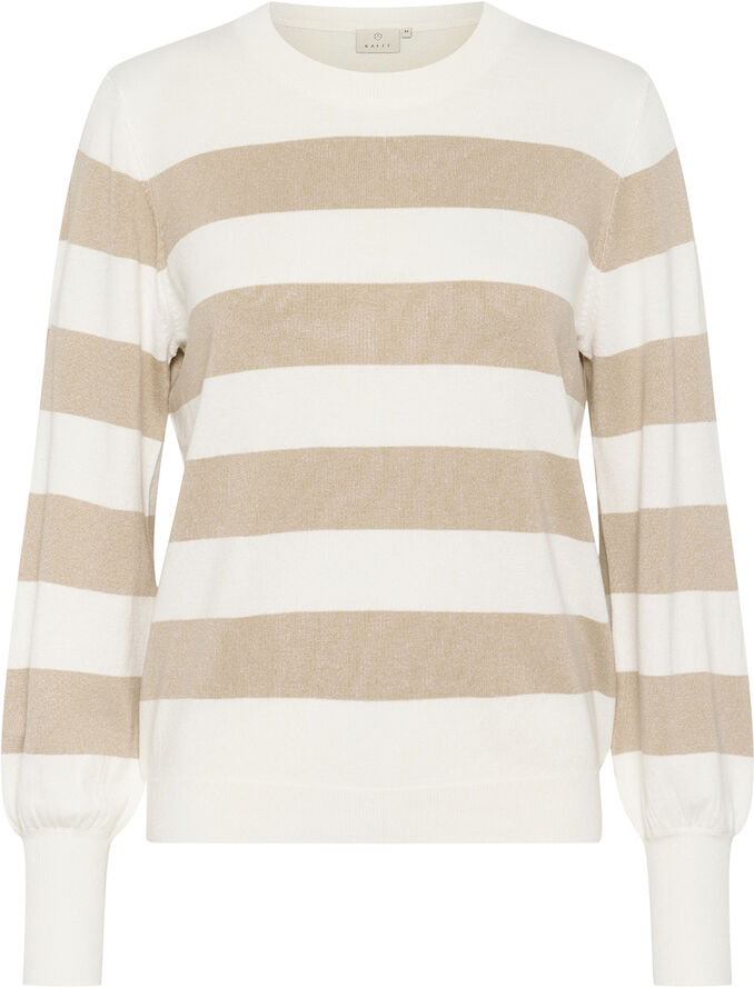 Kaffe KAlizza Striped Pullover Chalk/feather grey bold stripe