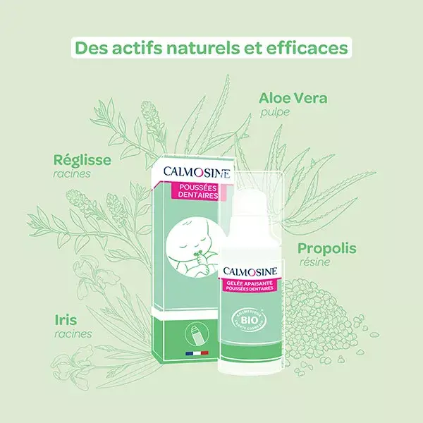Kit Calmosine para dentição: gel calmante e anel de dentição