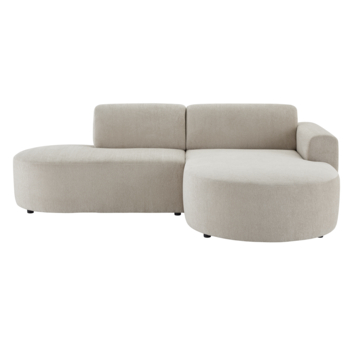 Hoekbank Loulou natural stof met ronde verlenging rechts