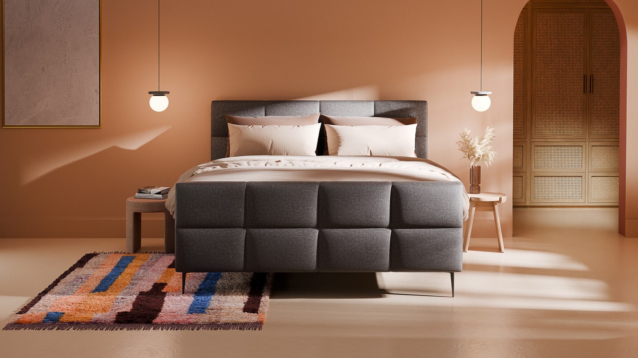 Boxspring Crystal - Linen touch dark grey