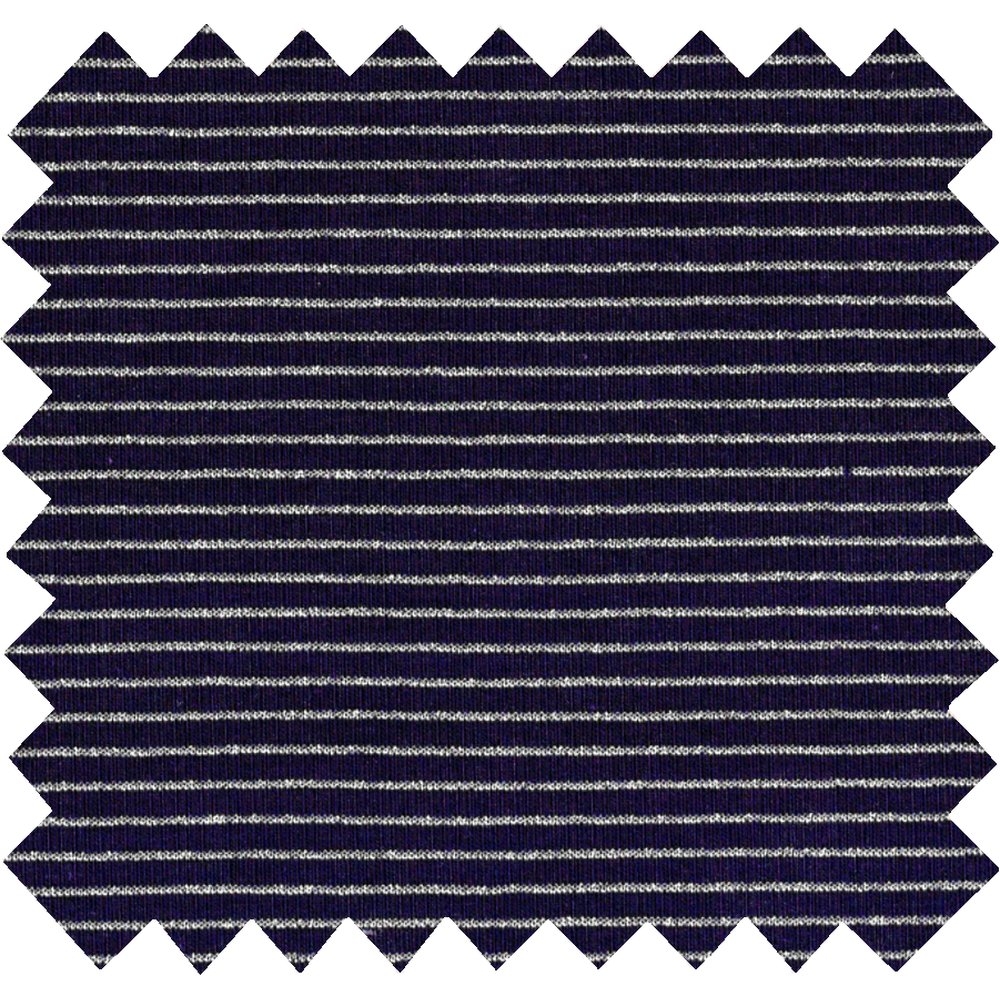 Tissu Jersey Rayé Argent Marine