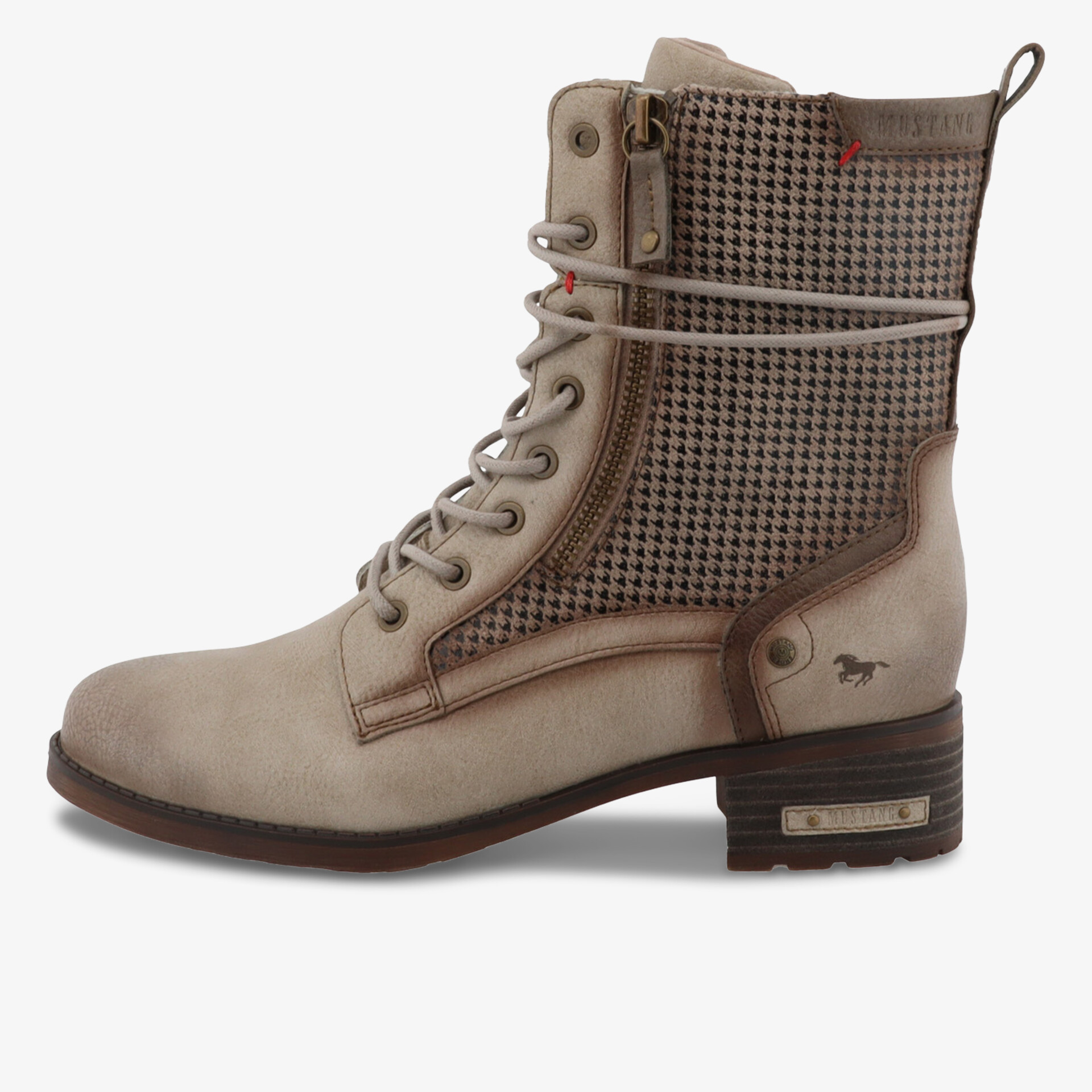 MUSTANG Damen Schnürstiefeletten beige