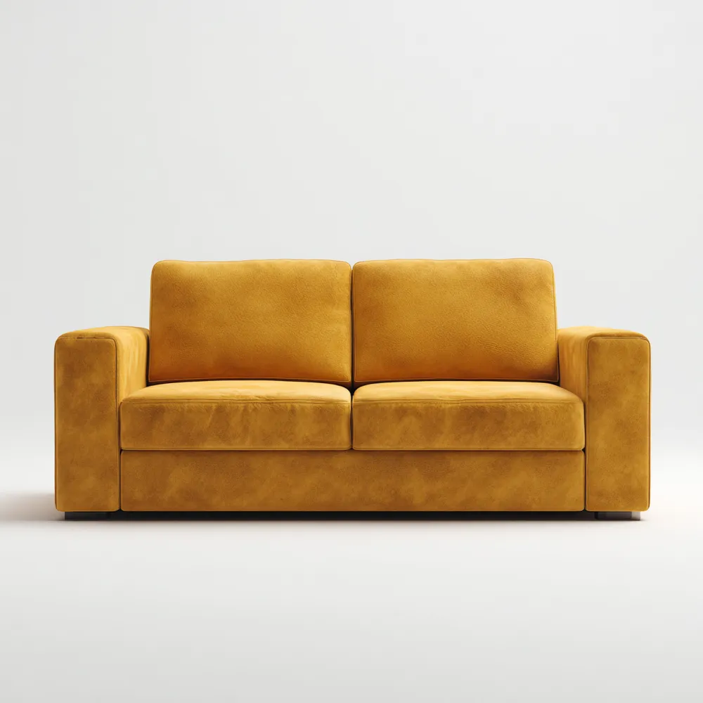 2-Sitzer-Sofa Samtstoff 150x85x90 cm - Senfgelb - Modernes Design