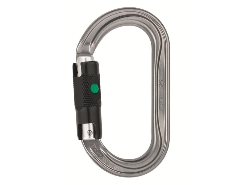 Petzl Karabiner Ok Ball-Lock Ovaler Karabiner für die Verwendung mit Seilrollen und Seilklemmen