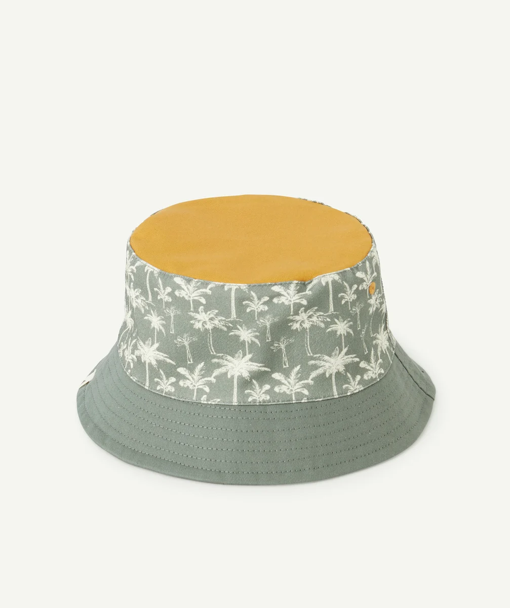 BOB GARÇON EN COTON VERT MARRON ET IMPRIMÉ PALMIER