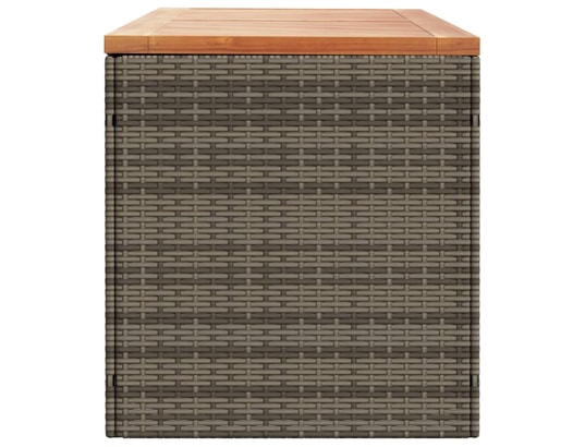 VIDAXL - Coffre Boîte de rangement de jardin gris résine tressée bois d'acac...