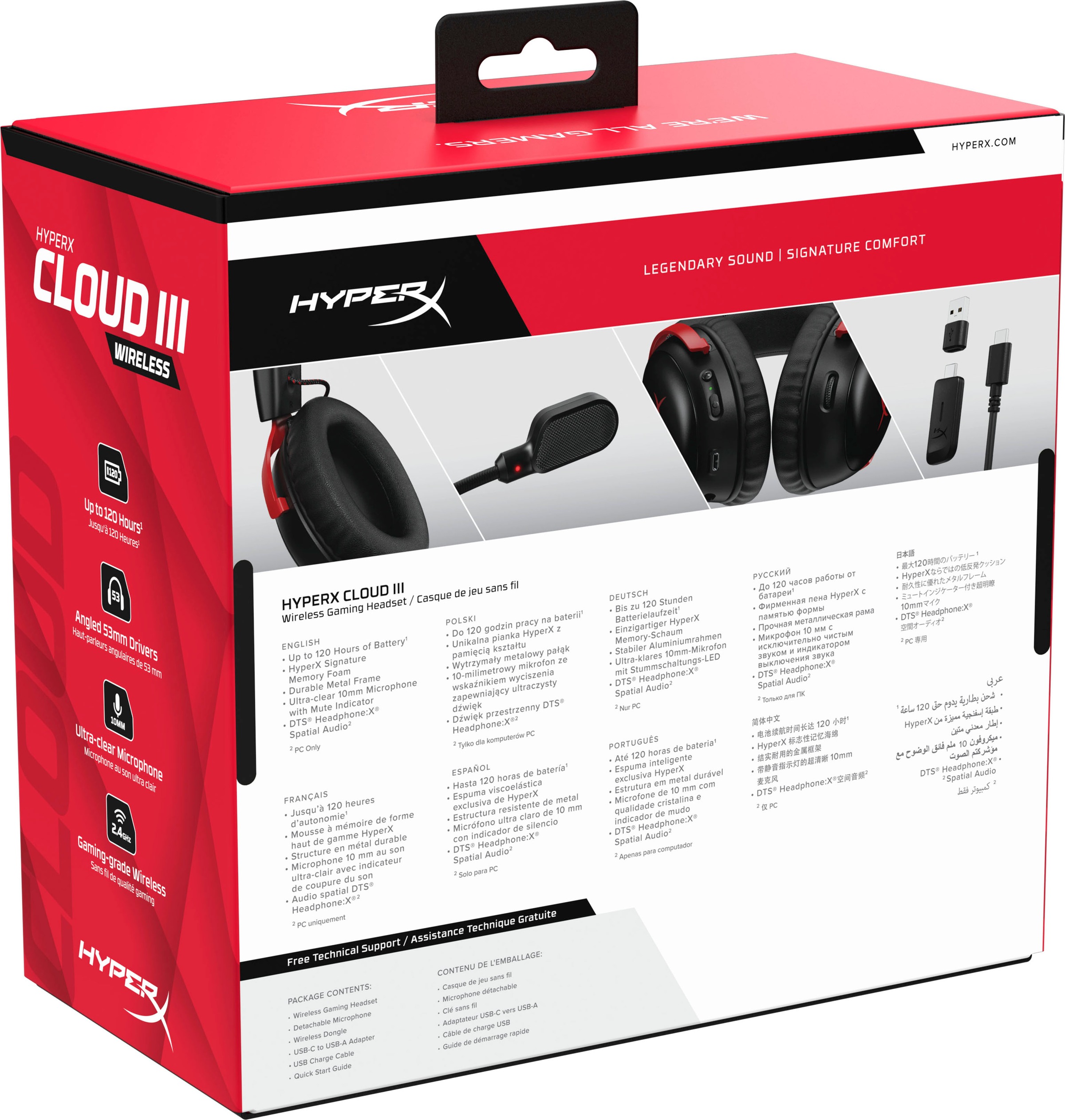 HyperX Gaming-Headset »Cloud III Wireless« Wireless Geräuschisolierung