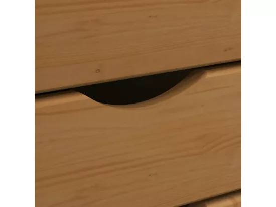 Armoire roulante avec tiroirs MOSS bois de pin marron miel