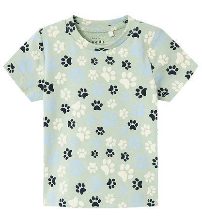 Name It T-Shirt - NbmVroels - Schlick Green m. Pfoten