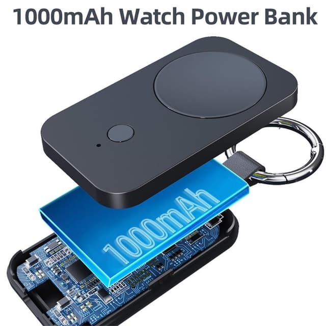 QI Powerbank til Samsung Galaxy Watch 5 4 3/Ur 5 Pro/Watch4 Classic/Active2/Gear S2 Classic