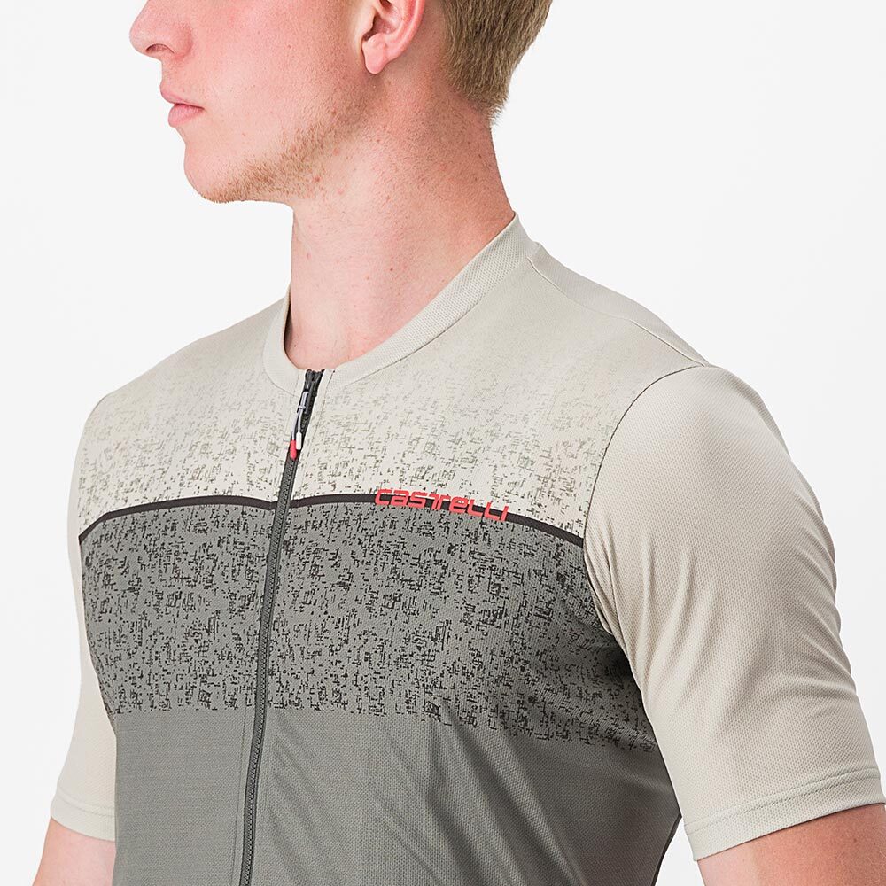 Castelli Unlimited Entrata Fietsshirt Korte Mouwen Grijs/Lichtgrijs Heren