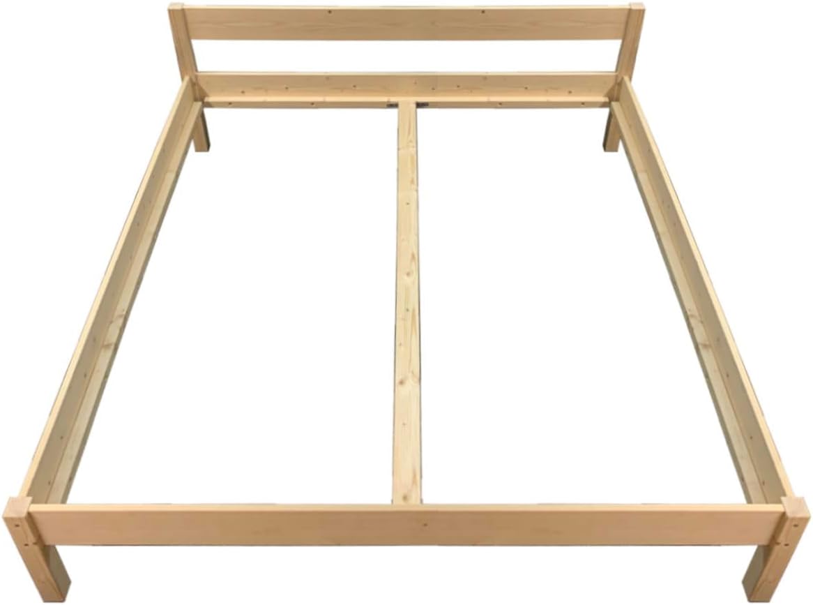 Seniorenbett 100x200 erhöhtes Bett mit Kopfteil Massivholzbett Holzbett Holz 100cm (Betthöhe 55cm, 100 x 200 cm)