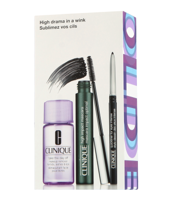 Clinique High Impact Mascara Set mit Makeup Remover & Quickliner for Eyes Intense 7ml-30ml-0,14g