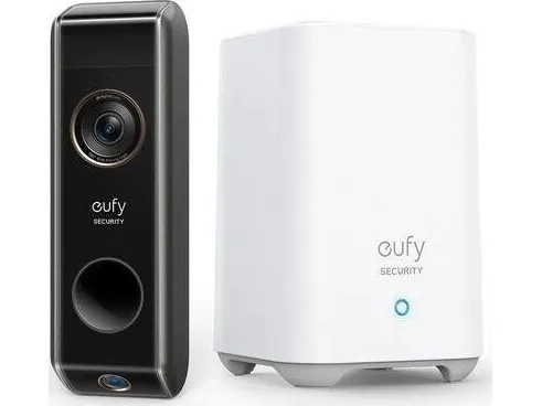 eufy Video Doorbell Dørklokke DualCam 2K Pro batteridrevet med base og ringeklokke