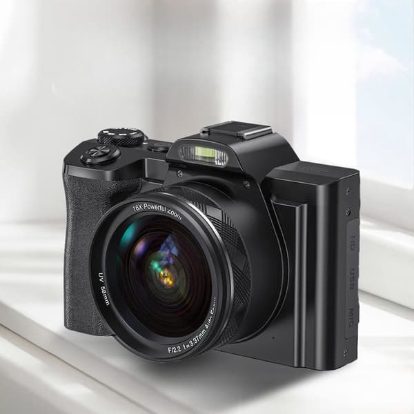 INF Digitalkamera 5K 48MP 16 x zoom 3,5-tommers skjerm, autofokus Sort 0