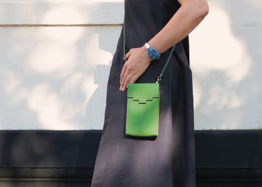 Stair Pouch orange Saffiano