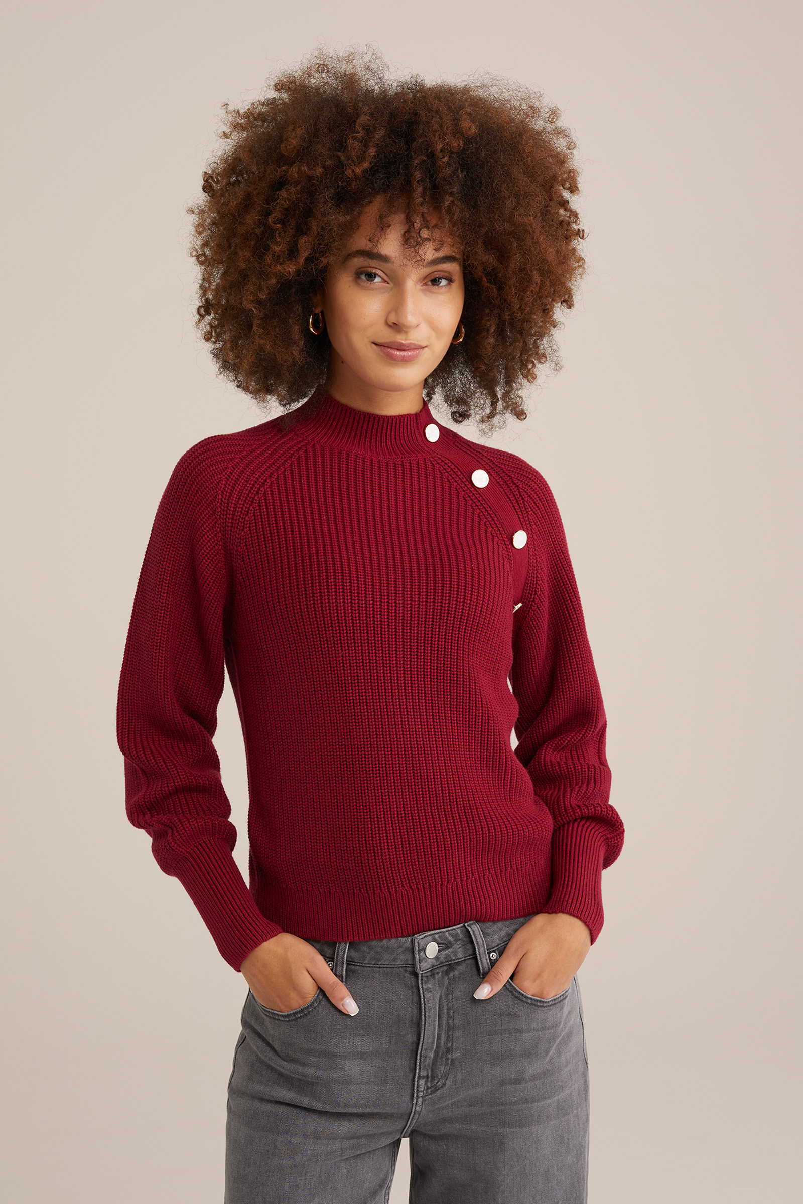 trui met structuur WE Fashion Rood
