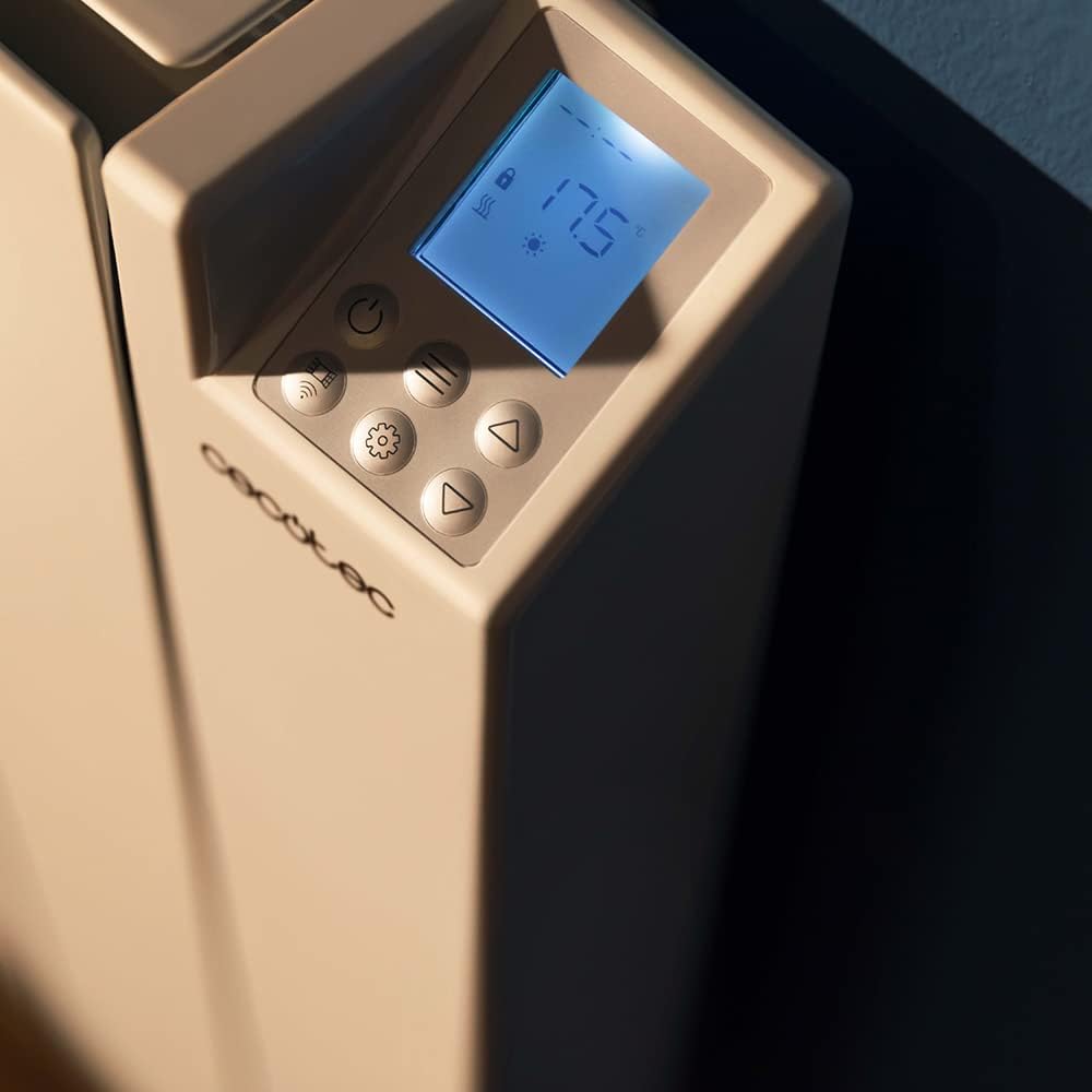 Cecotec Flachheizkörper mit Wi-Fi-Steuerung ReadyWarm 6000 Thermal Ceramic Connected. 1500 W, 6 Elemente aus Aluminiumguss und Keramiktechnologie, Timer, IPX4-Schutz, 4 Betriebsarten, 20 m2