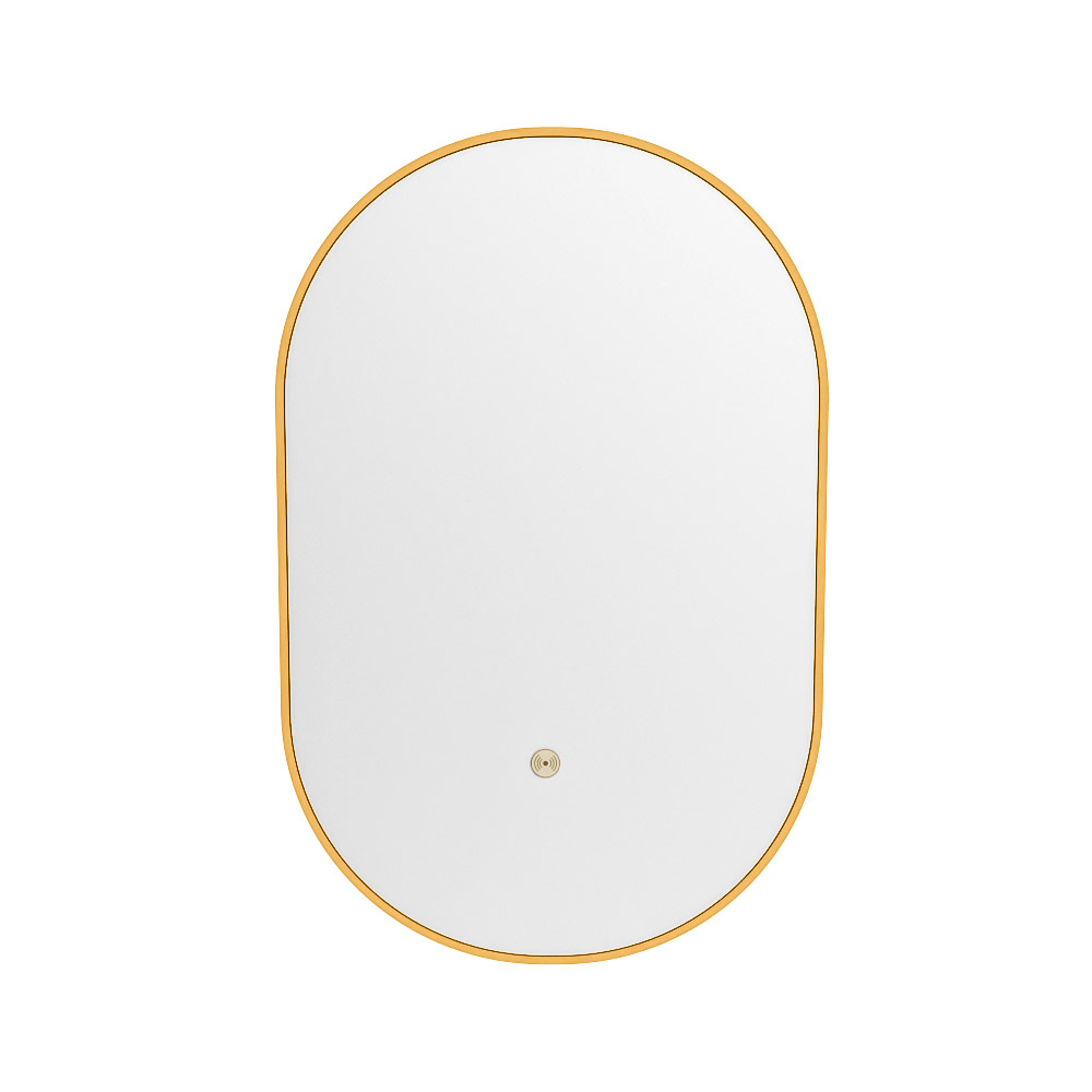 Mondiaz Glow ovale spiegel 45x90cm met verlichting ocher