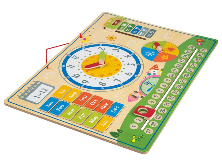 Houten speelgoed kalenderklok